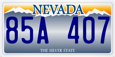 NV license plate 85A407