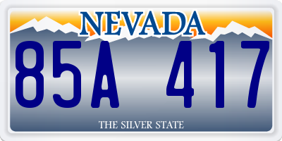 NV license plate 85A417