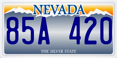 NV license plate 85A420