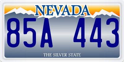 NV license plate 85A443