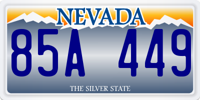 NV license plate 85A449