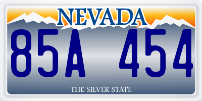 NV license plate 85A454