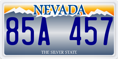 NV license plate 85A457