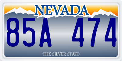 NV license plate 85A474