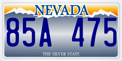 NV license plate 85A475