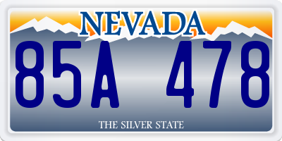 NV license plate 85A478