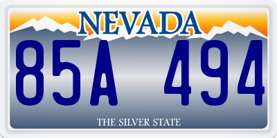 NV license plate 85A494