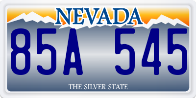 NV license plate 85A545