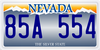 NV license plate 85A554