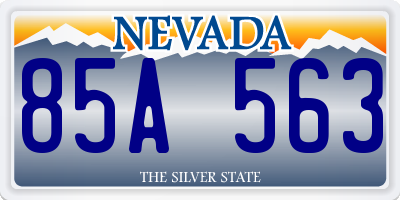 NV license plate 85A563