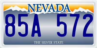 NV license plate 85A572