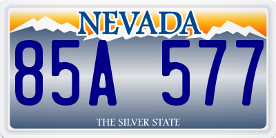 NV license plate 85A577
