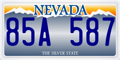 NV license plate 85A587
