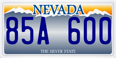 NV license plate 85A600