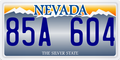 NV license plate 85A604