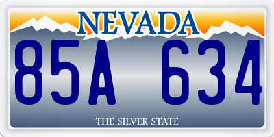 NV license plate 85A634