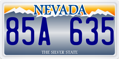 NV license plate 85A635