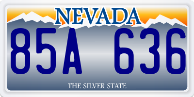 NV license plate 85A636