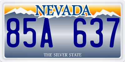 NV license plate 85A637