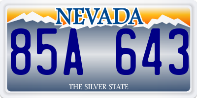 NV license plate 85A643
