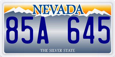 NV license plate 85A645