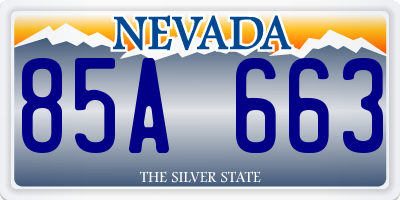 NV license plate 85A663