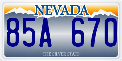 NV license plate 85A670