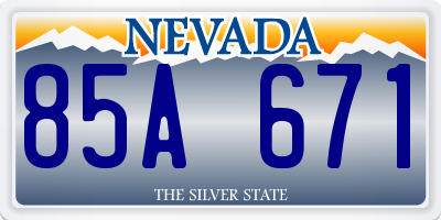 NV license plate 85A671