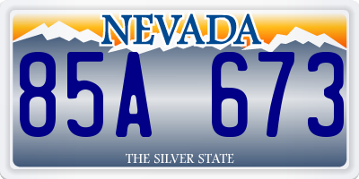 NV license plate 85A673