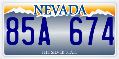 NV license plate 85A674