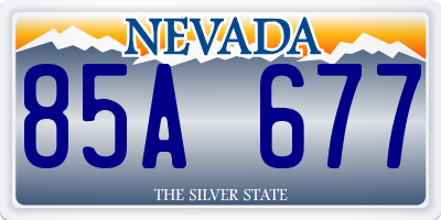 NV license plate 85A677