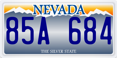 NV license plate 85A684