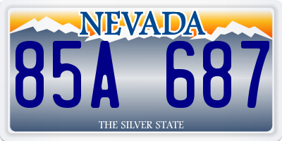 NV license plate 85A687