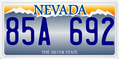 NV license plate 85A692