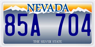NV license plate 85A704