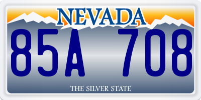 NV license plate 85A708