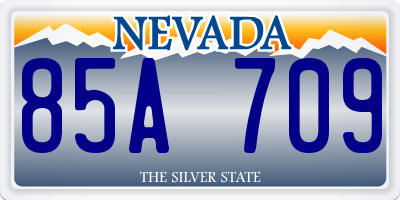 NV license plate 85A709