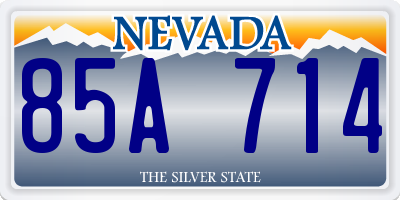 NV license plate 85A714