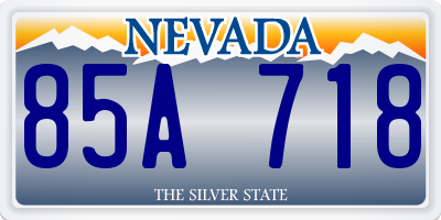 NV license plate 85A718