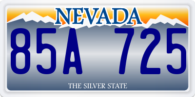 NV license plate 85A725