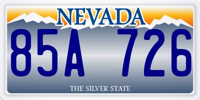 NV license plate 85A726