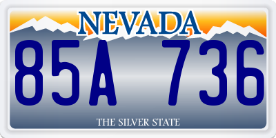 NV license plate 85A736