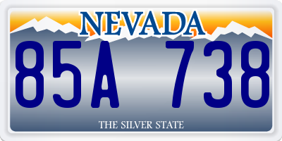 NV license plate 85A738