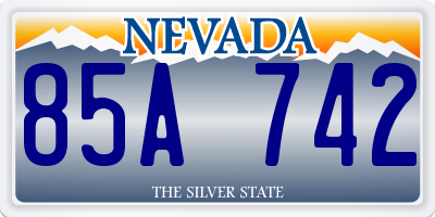 NV license plate 85A742
