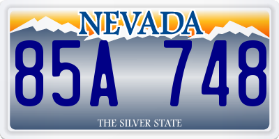 NV license plate 85A748