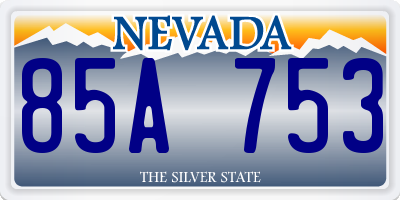 NV license plate 85A753