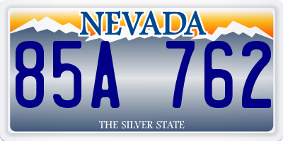 NV license plate 85A762