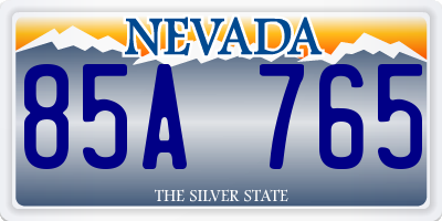 NV license plate 85A765