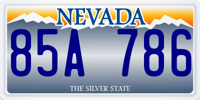 NV license plate 85A786
