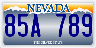 NV license plate 85A789